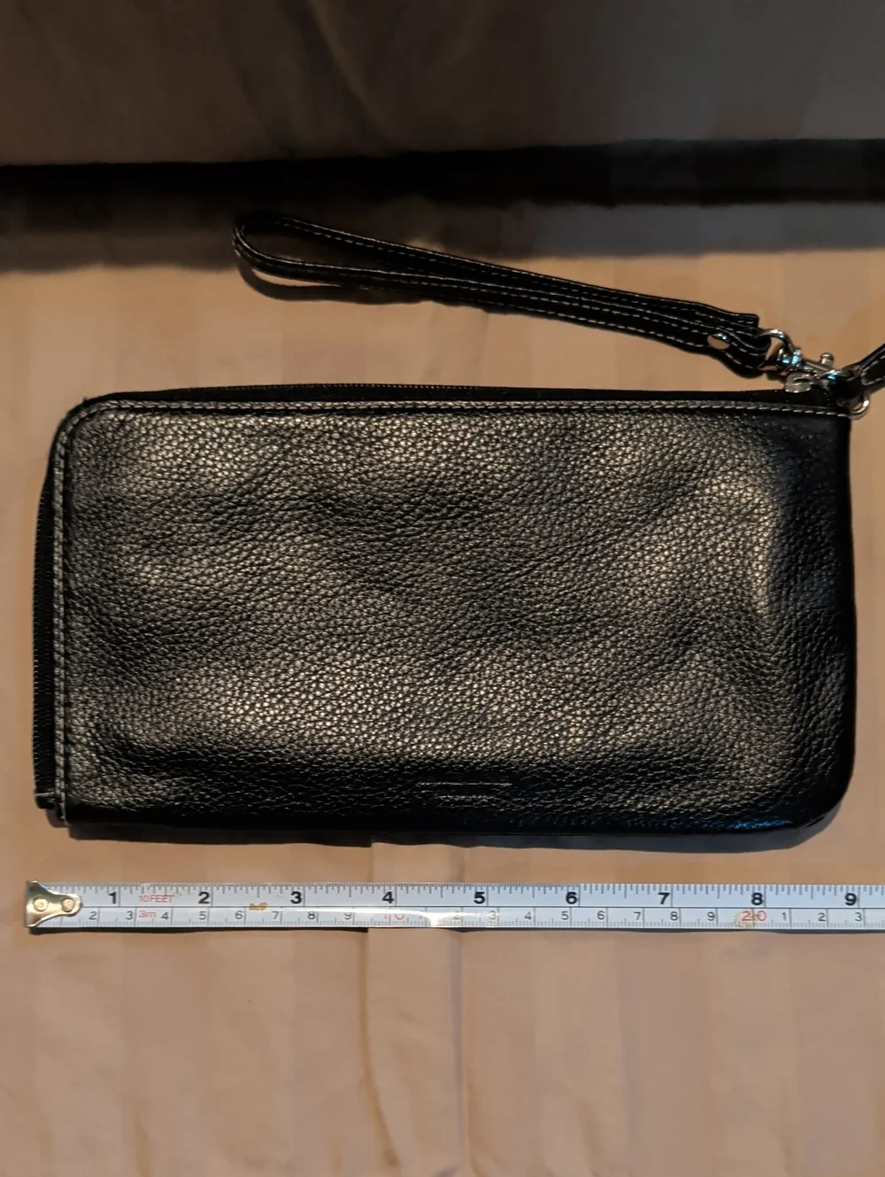Buxton Black Leather Wristlet Clutch